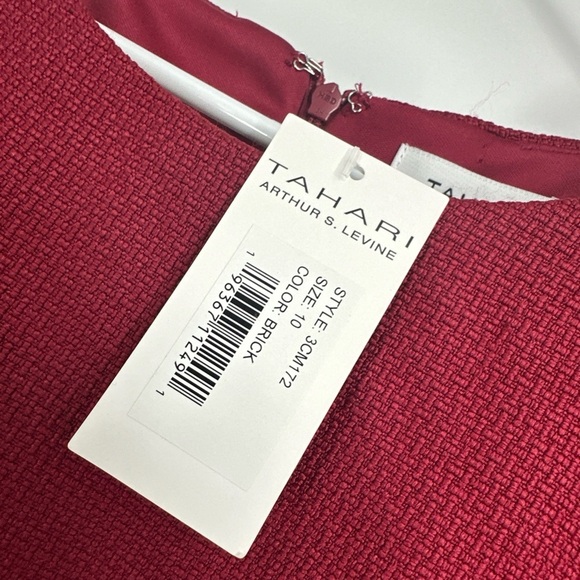 Tahari ASL Short Sleeve Pocket A-Line Dress Sz 10 In Brick Red NWT - Picture 4 of 5